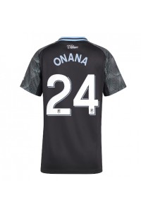 Aston Villa Amadou Onana #24 Jalkapallovaatteet Naisten Vieraspaita 2025-26 Lyhythihainen